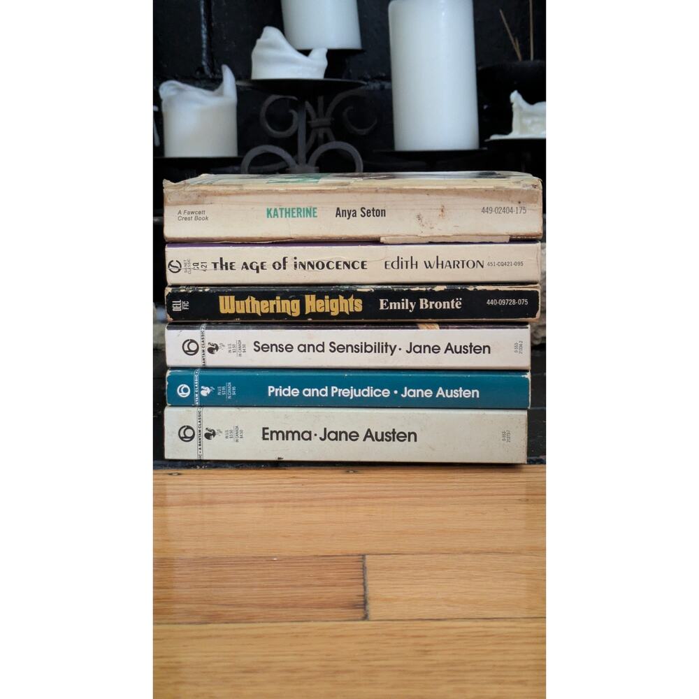 Vintage Women's Classics Book Lot Jane Austen Wuthering Heights Wharton 6 PB